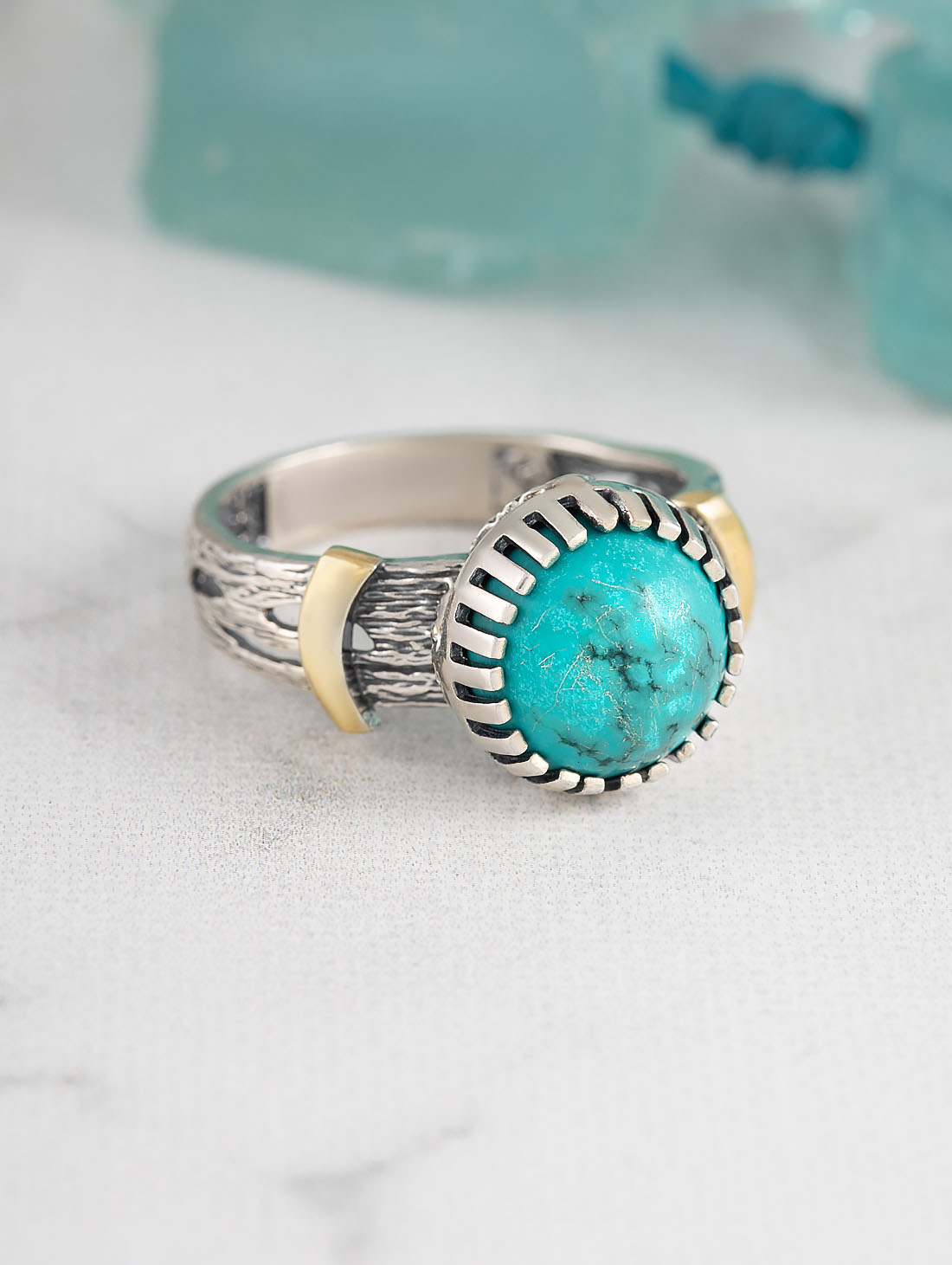 Rrr1503z Бирюза Кольцо (Ag_925)