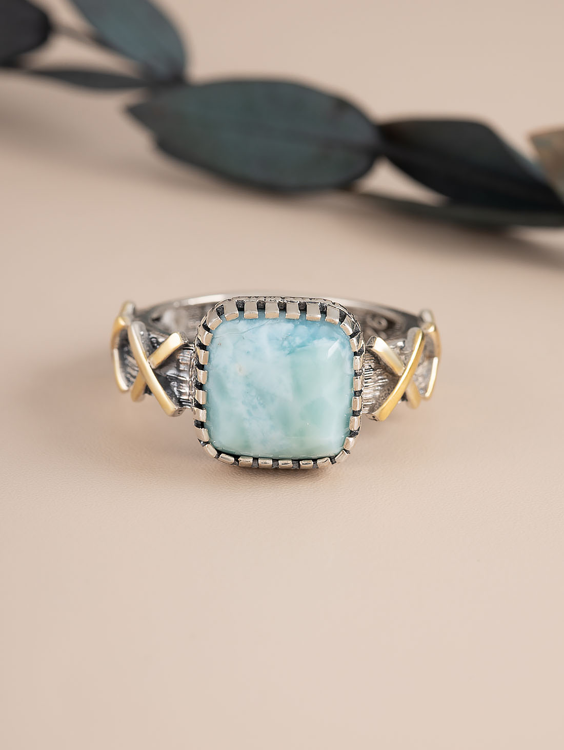 Rrr1506z Ларимар Кольцо (Ag 925)