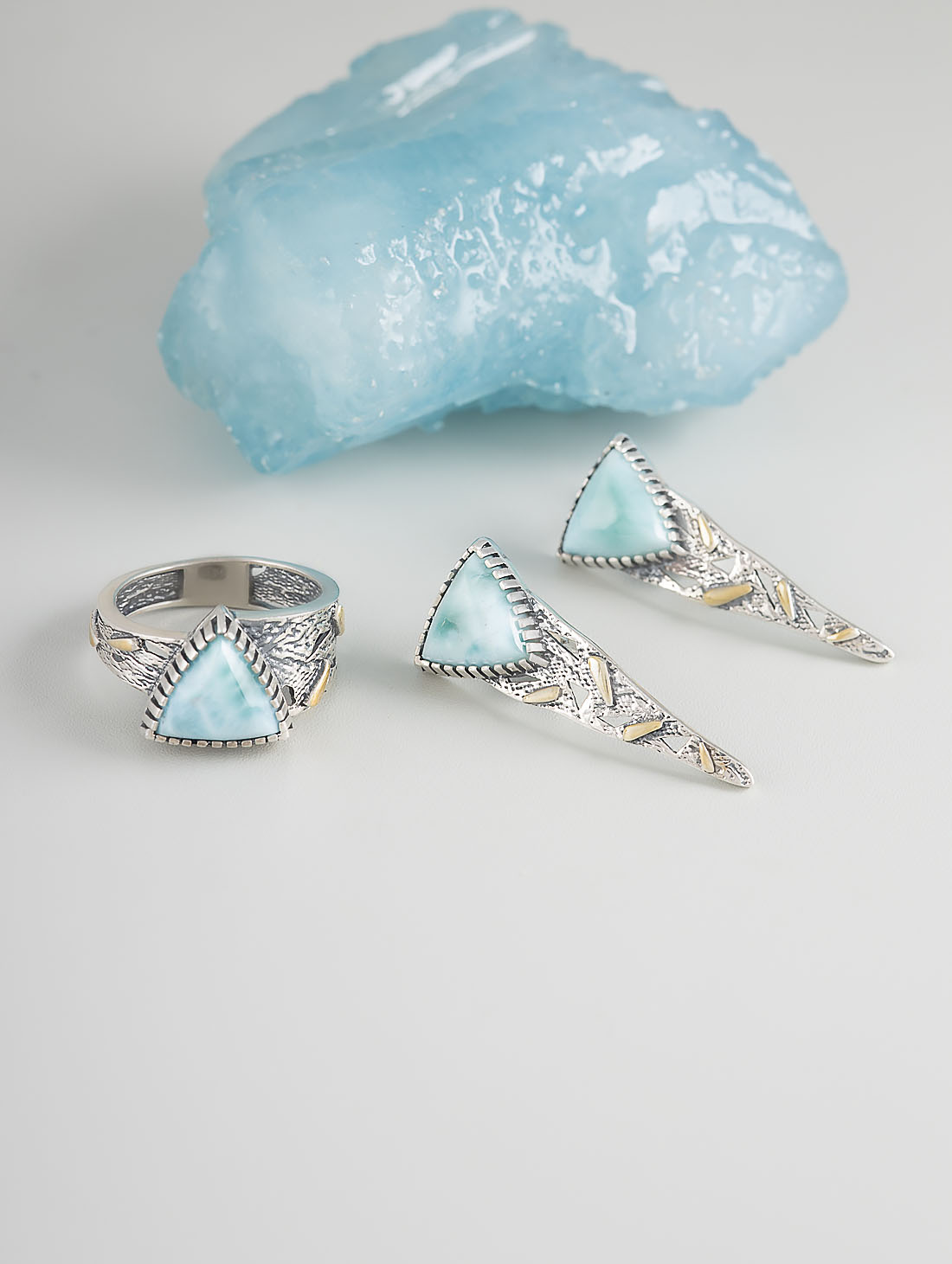 Err1495z Ларимар Серьги (Ag 925)