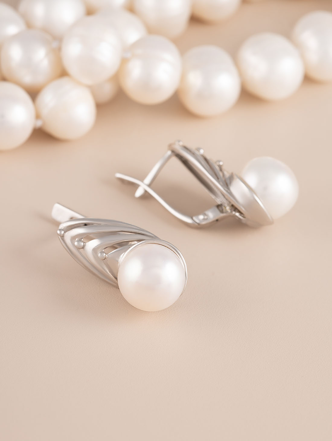 1385R Жемчуг Серьги (Ag 925)