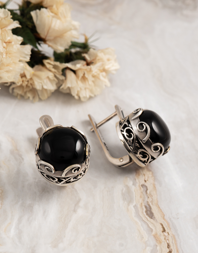 Err1351z Агат Серьги (Ag 925)