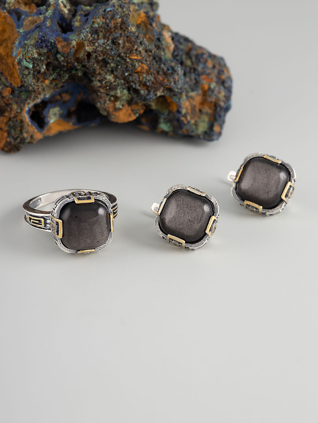 Rrr1301z Обсидиан Кольцо (Ag_925)