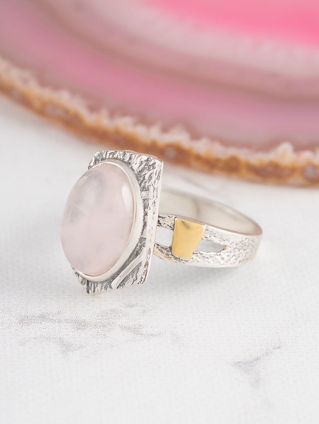 Rrr1189z Роз.кварц Кольцо (Ag_925)