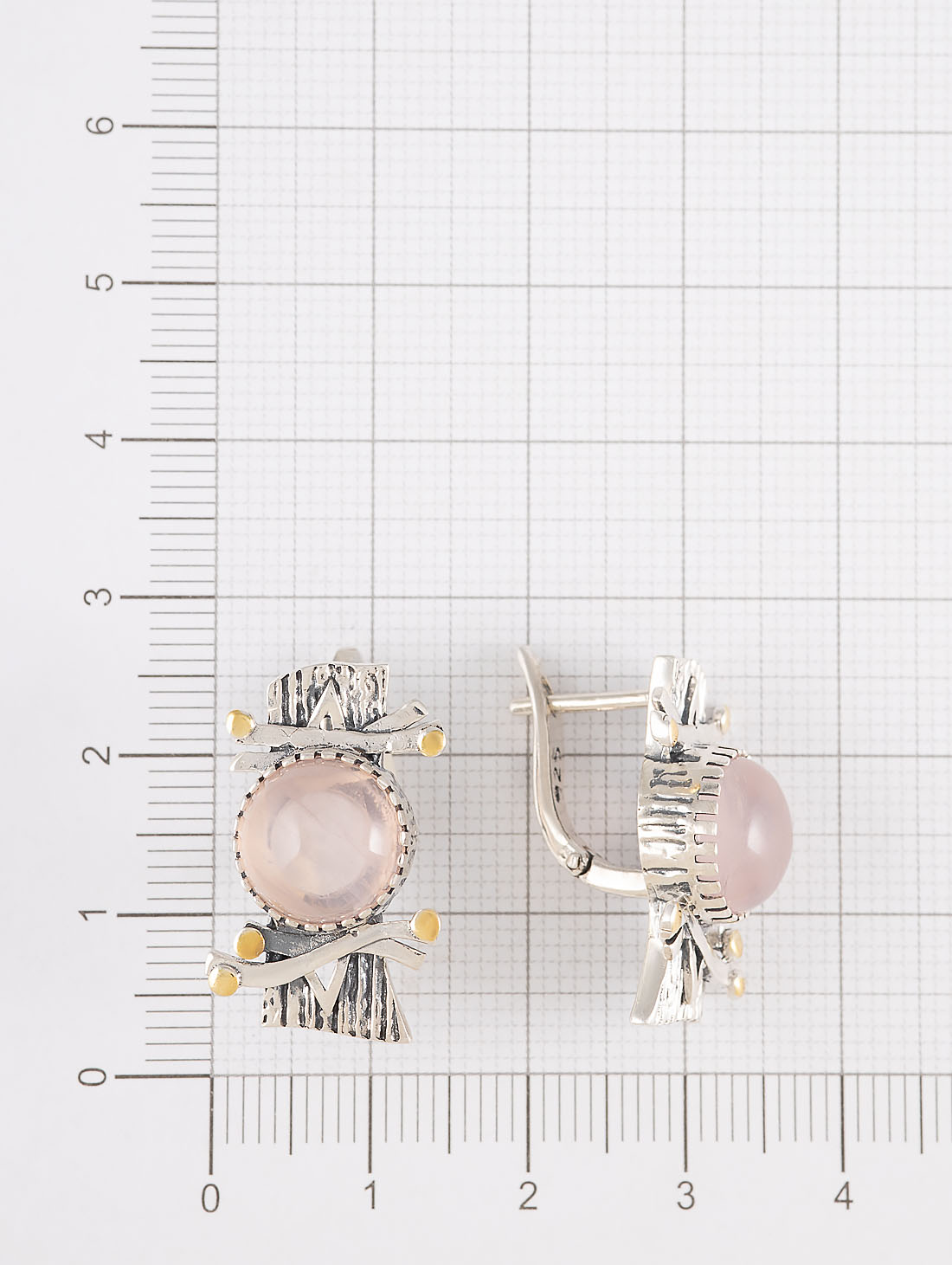 Err1491z Розовый кварц Серьги (Ag 925)