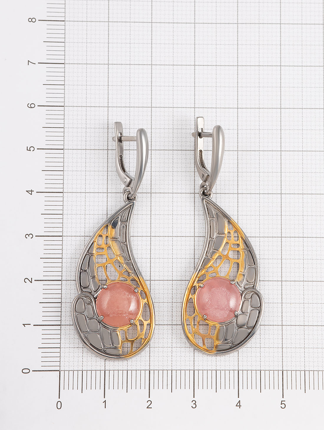 1610R Родохрозит Серьги (Ag 925)