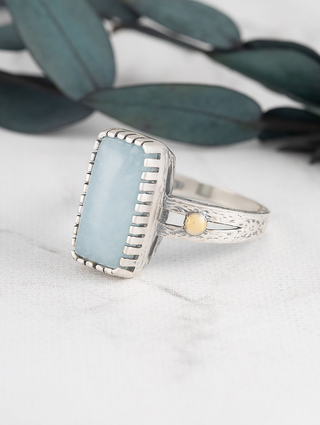 Rrr1481z Аквамарин Кольцо (Ag 925)