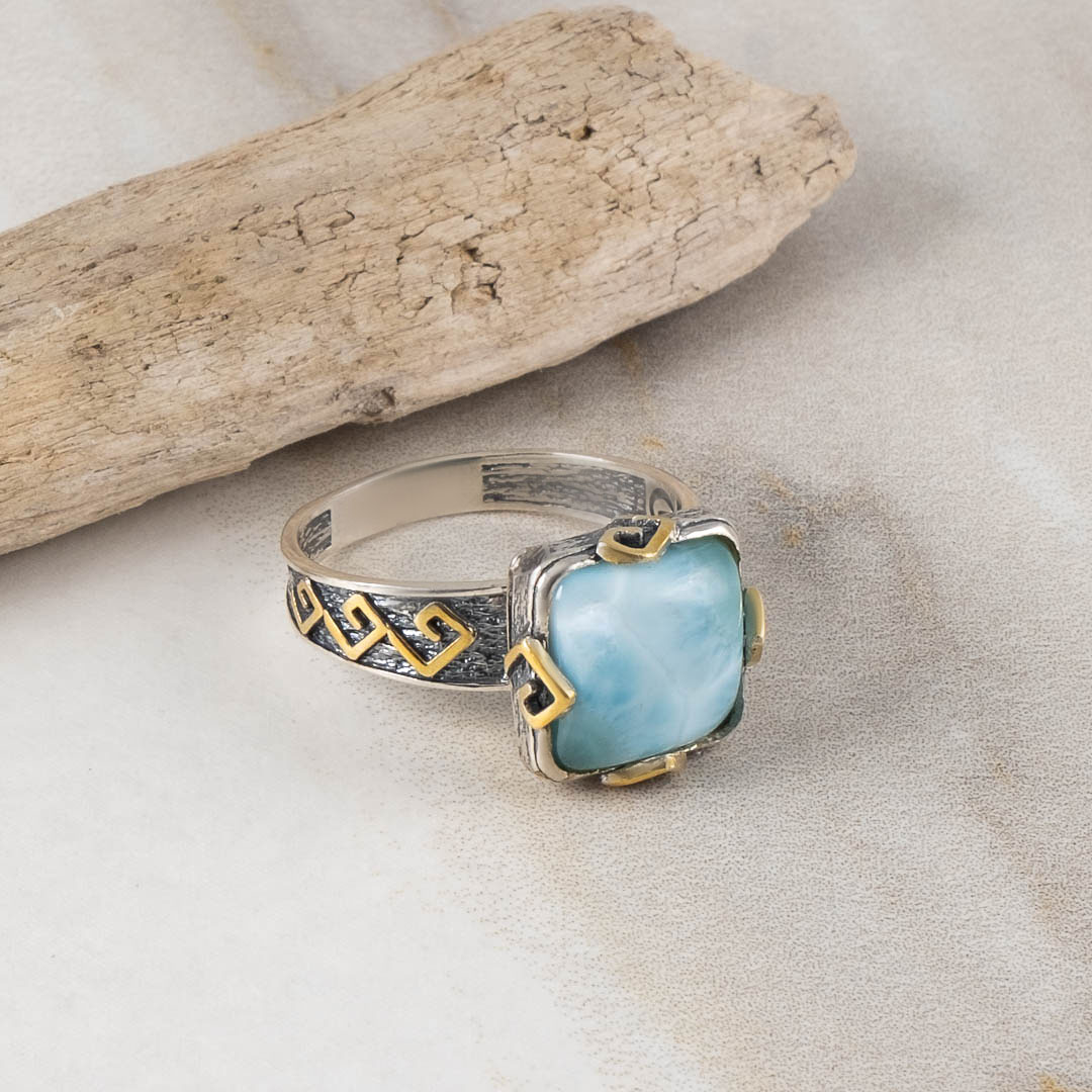 Rrr1286z Ларимар Кольцо (Ag 925)