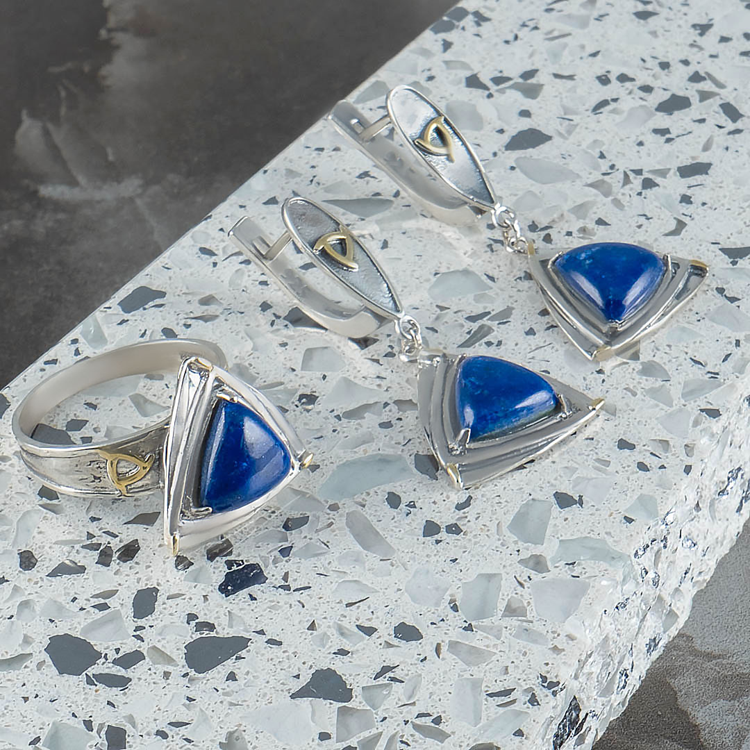 Rrr1337z13 Лазурит Кольцо (Ag 925)