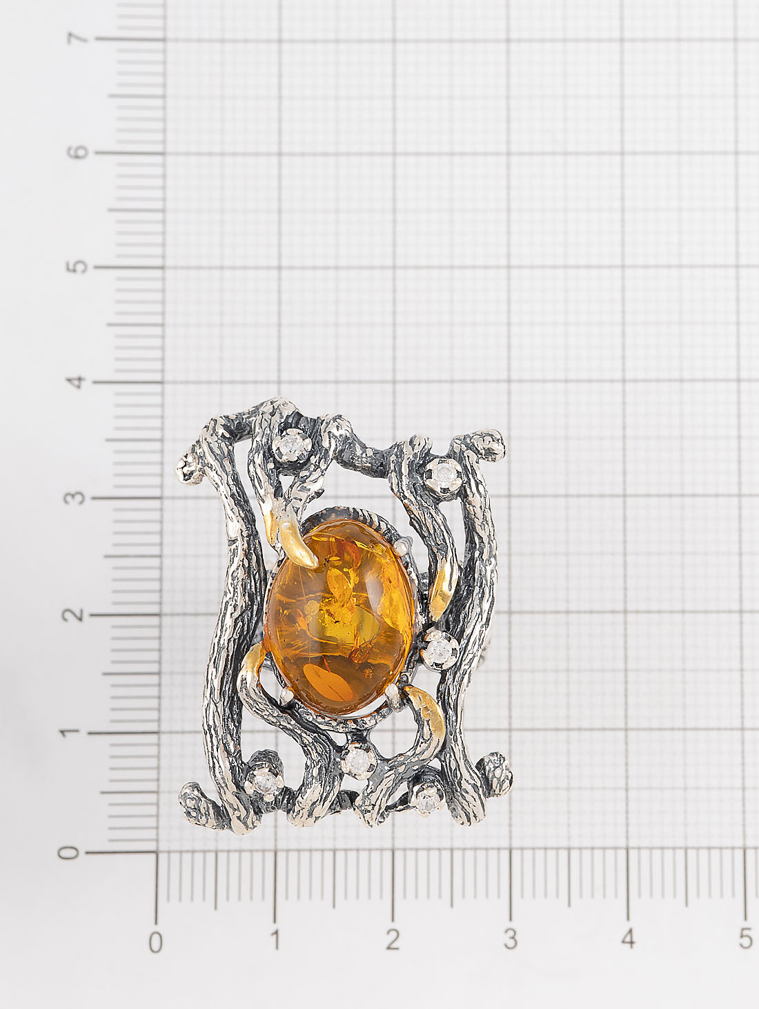 Rrr1103z Янтарь кор Кольцо (Ag 925)