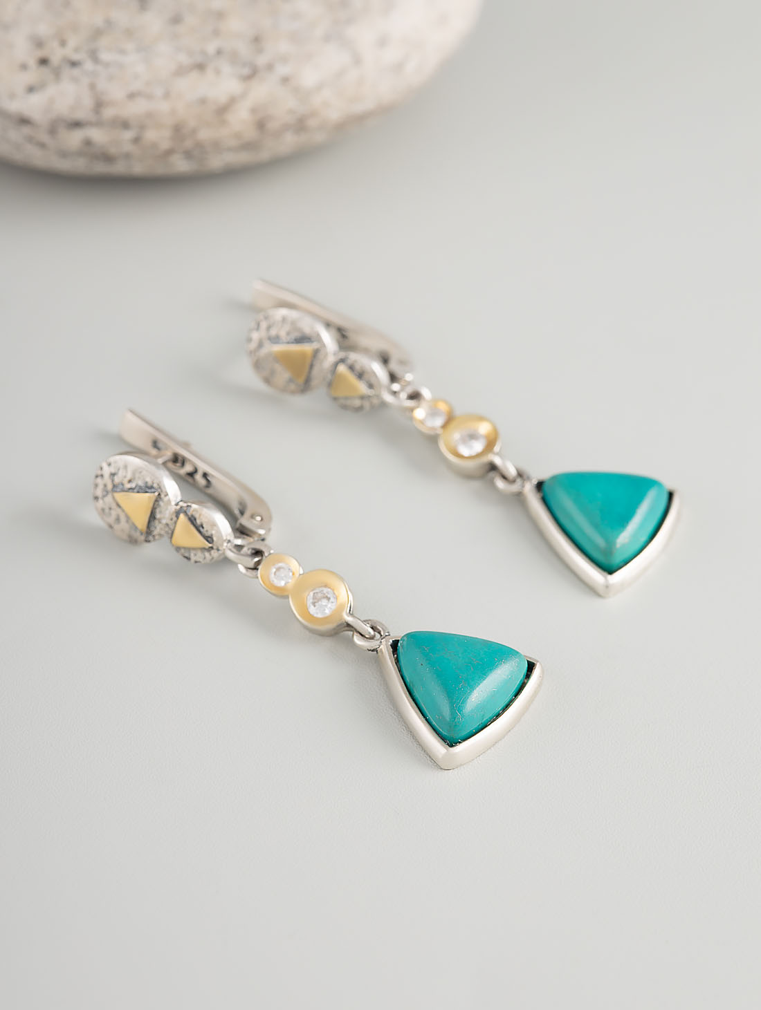 Err1254z Бирюза Серьги (Ag 925)