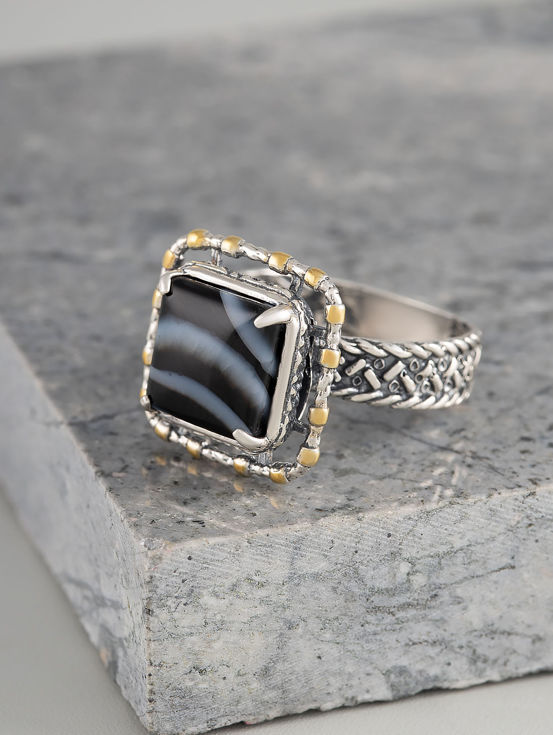 Rrr1324z Агат Кольцо (Ag_925)