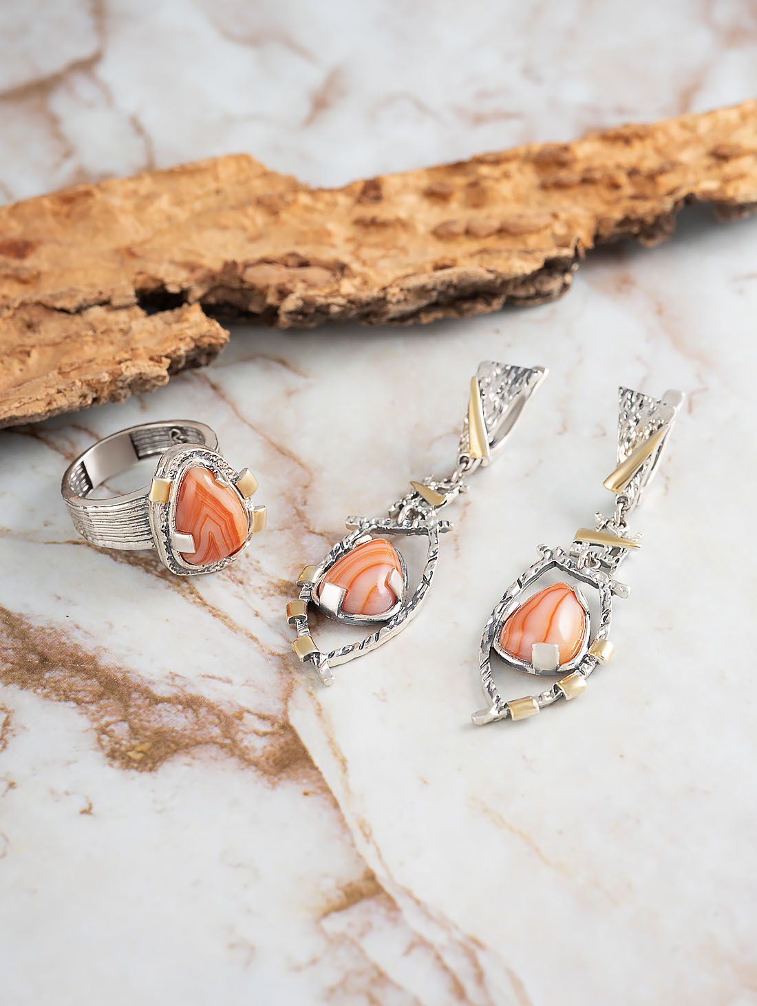 Err1462z Агат Серьги (Ag 925)