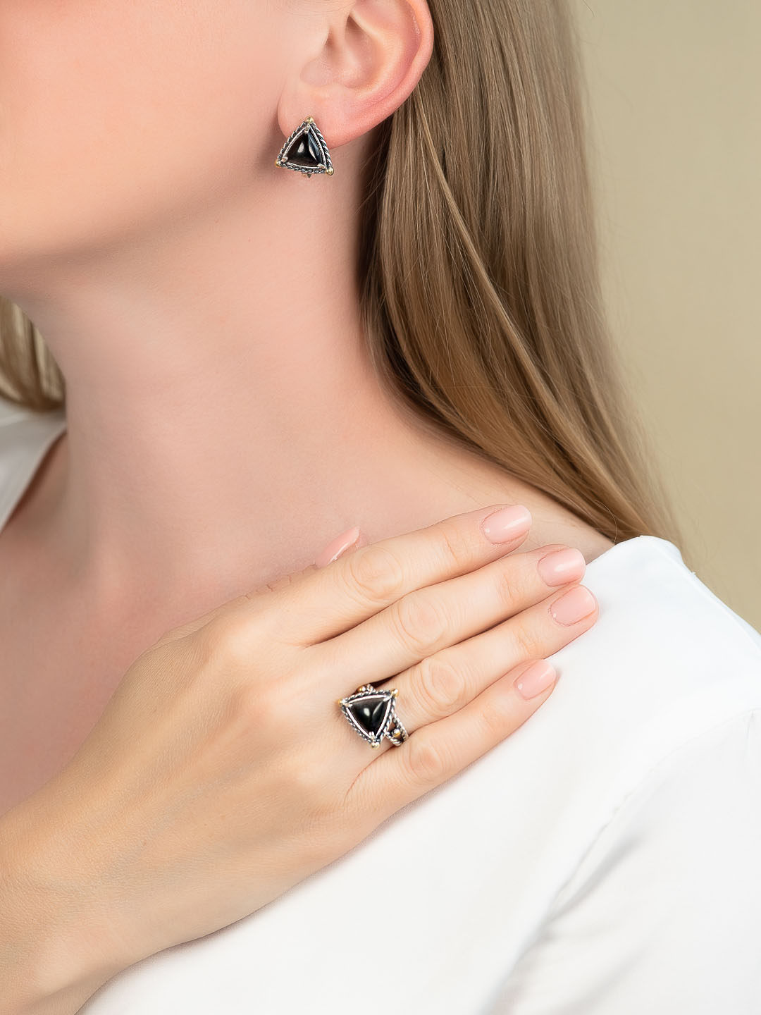 Err1482z Обсидиан Серьги (Ag 925)