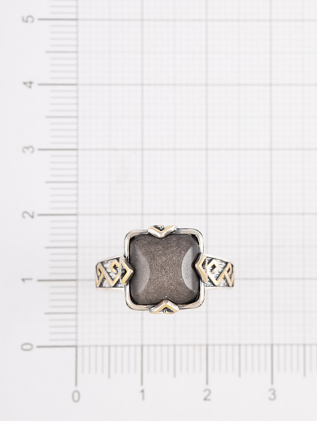 Rrr1286z Обсидиан Кольцо (Ag 925)