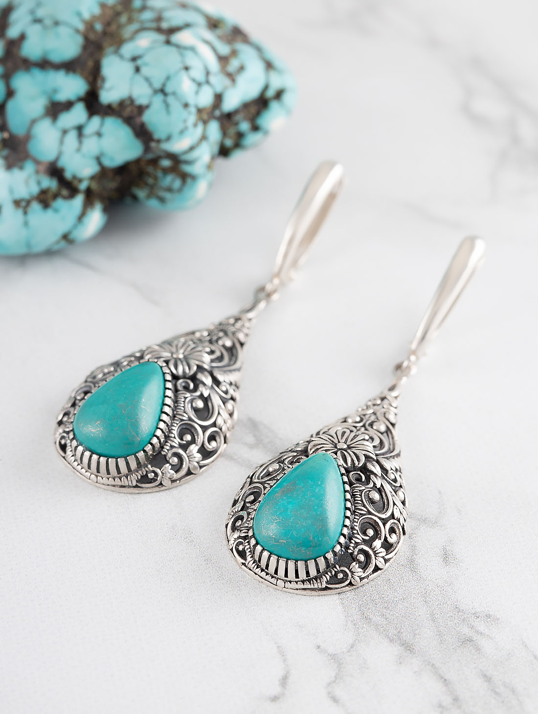 Err1475z Бирюза Серьги (Ag 925)