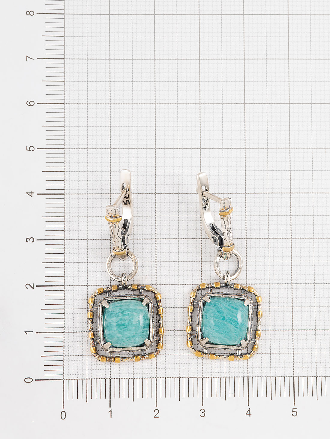 Err1324z Амазонит Серьги (Ag 925)