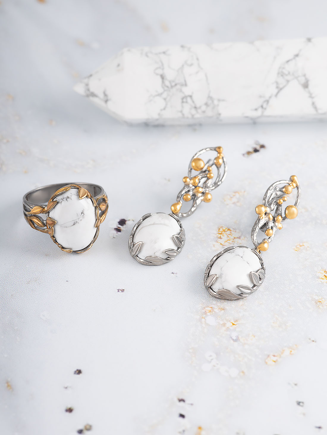 1593R Кахолонг Серьги (Ag 925)