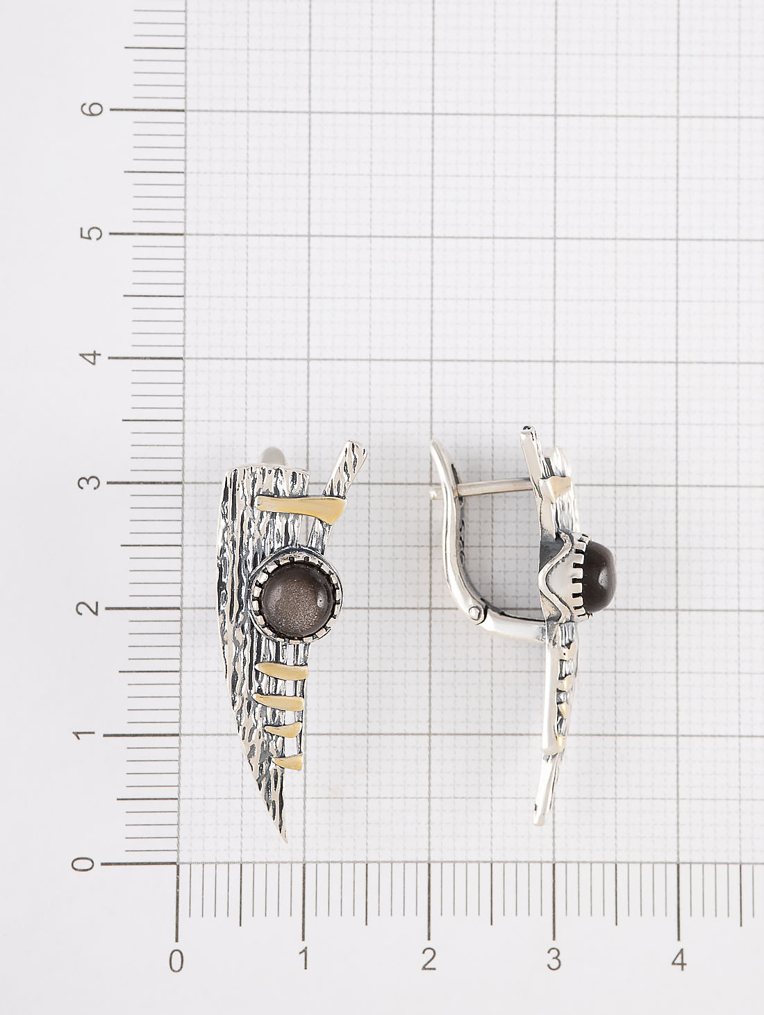 Err1498z Обсидиан Серьги (Ag 925)