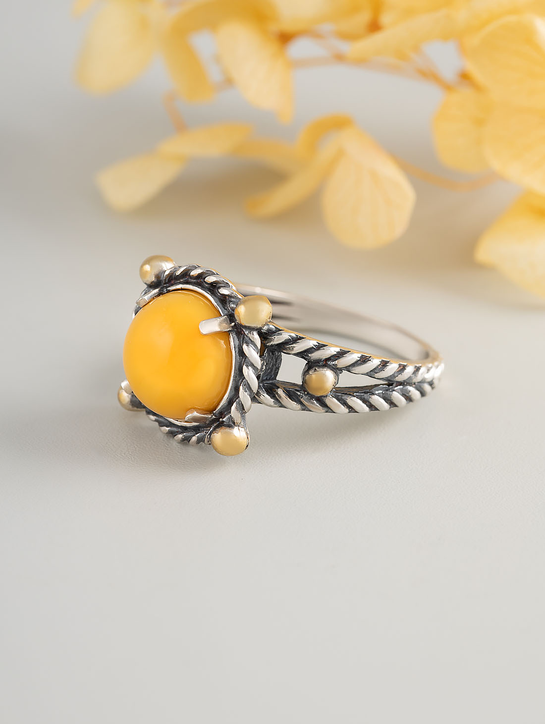 Rrr1480z Янтарь Кольцо (Ag 925)