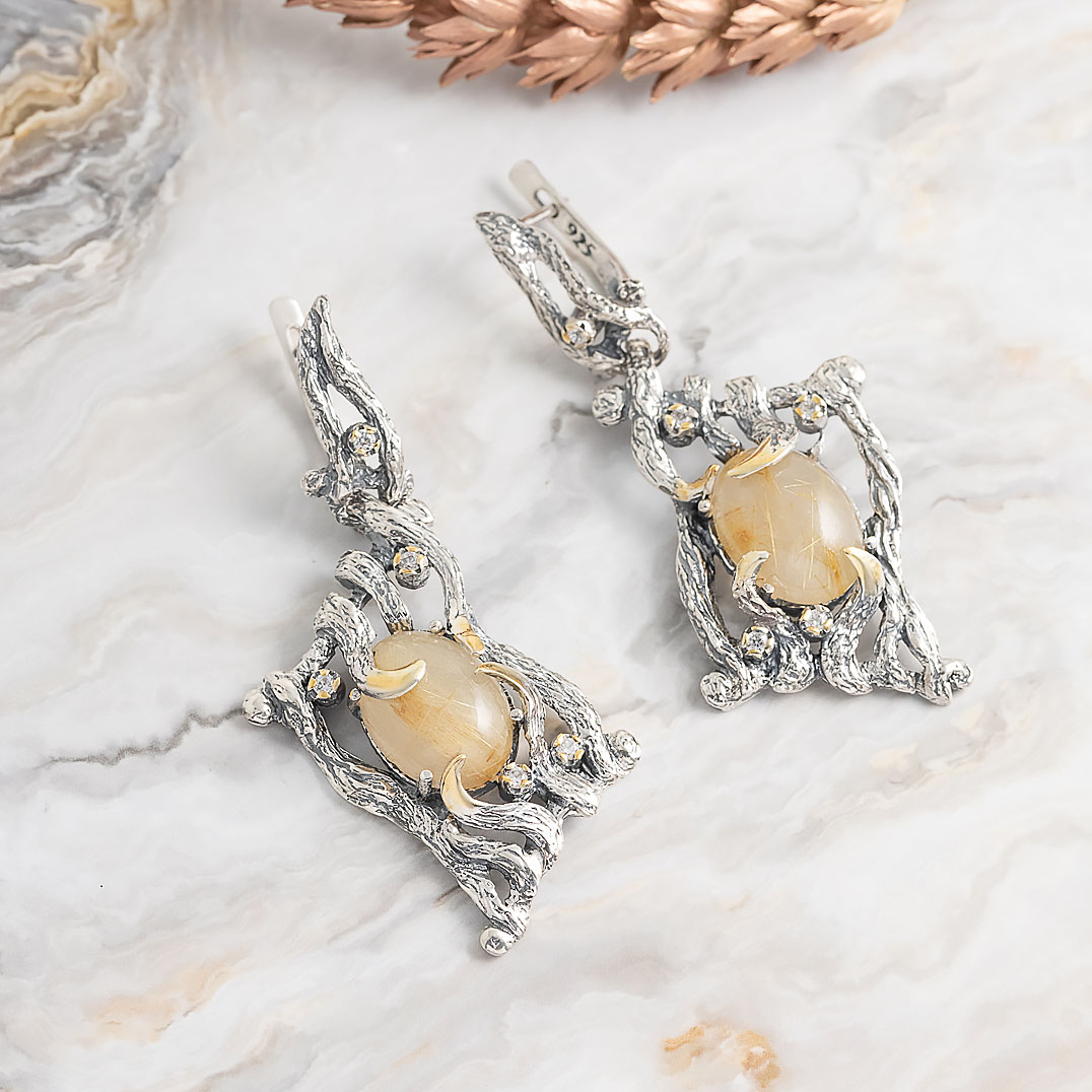 Err1103z Рутил Серьги (Ag 925)