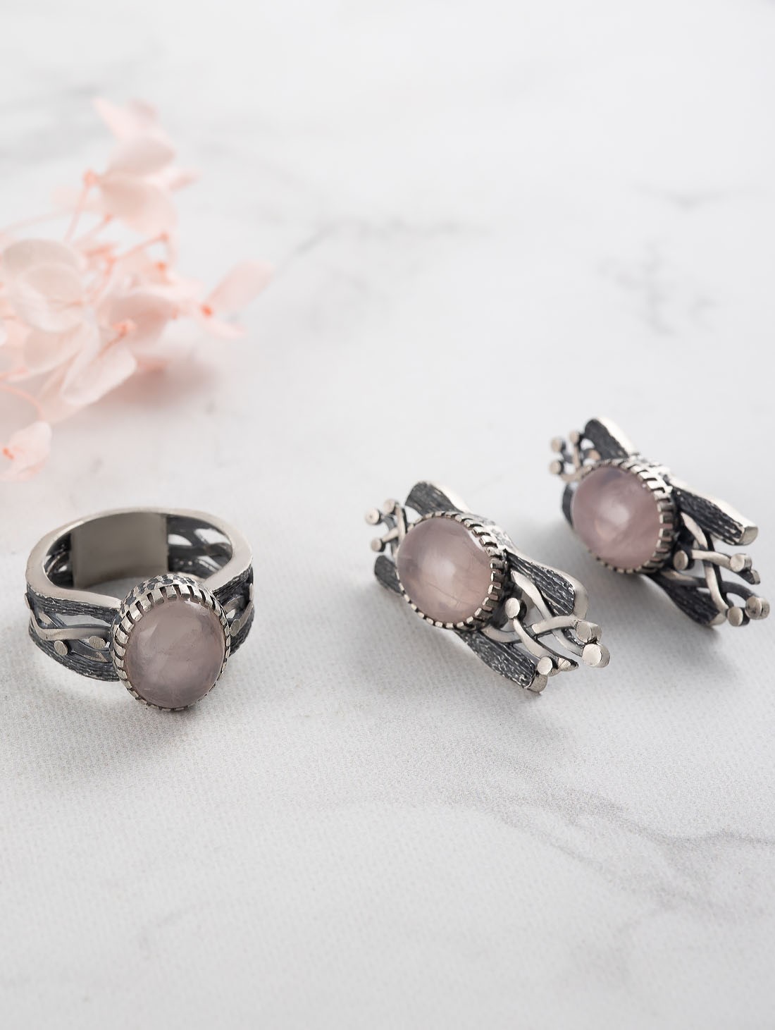 Err1497 Роз.кварц Серьги (Ag 925)