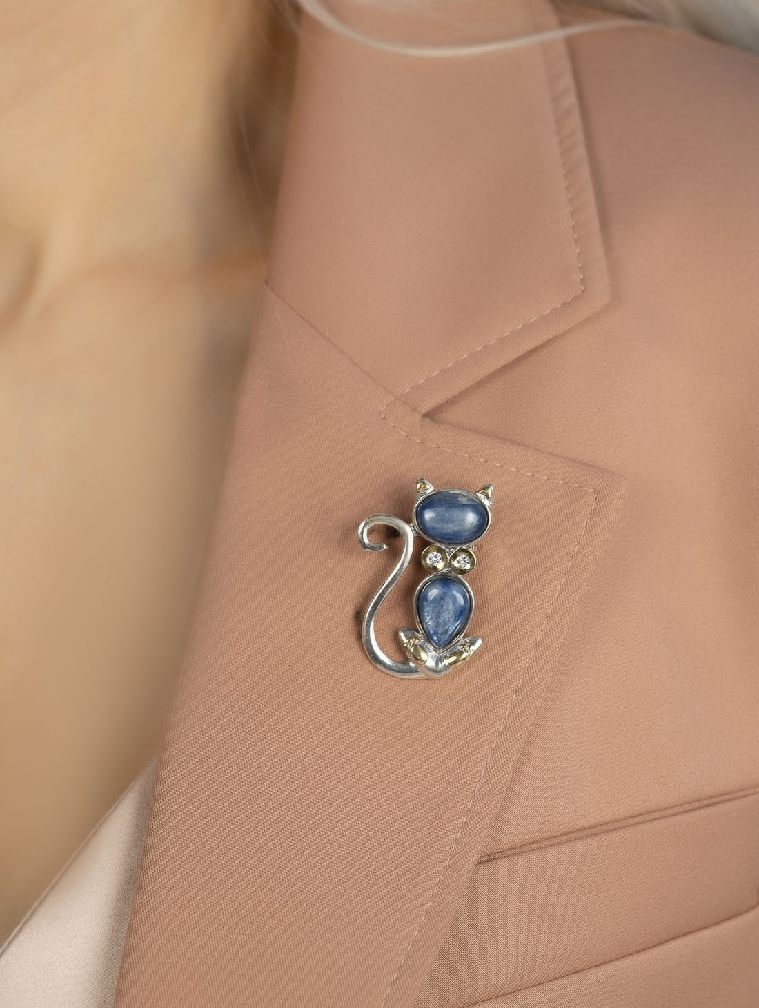 Brr1263z Кианит Брошь (Ag 925)