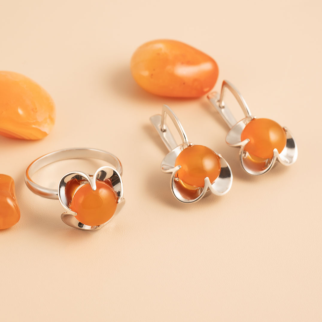 0271R Сердолик Кольцо (Ag 925)