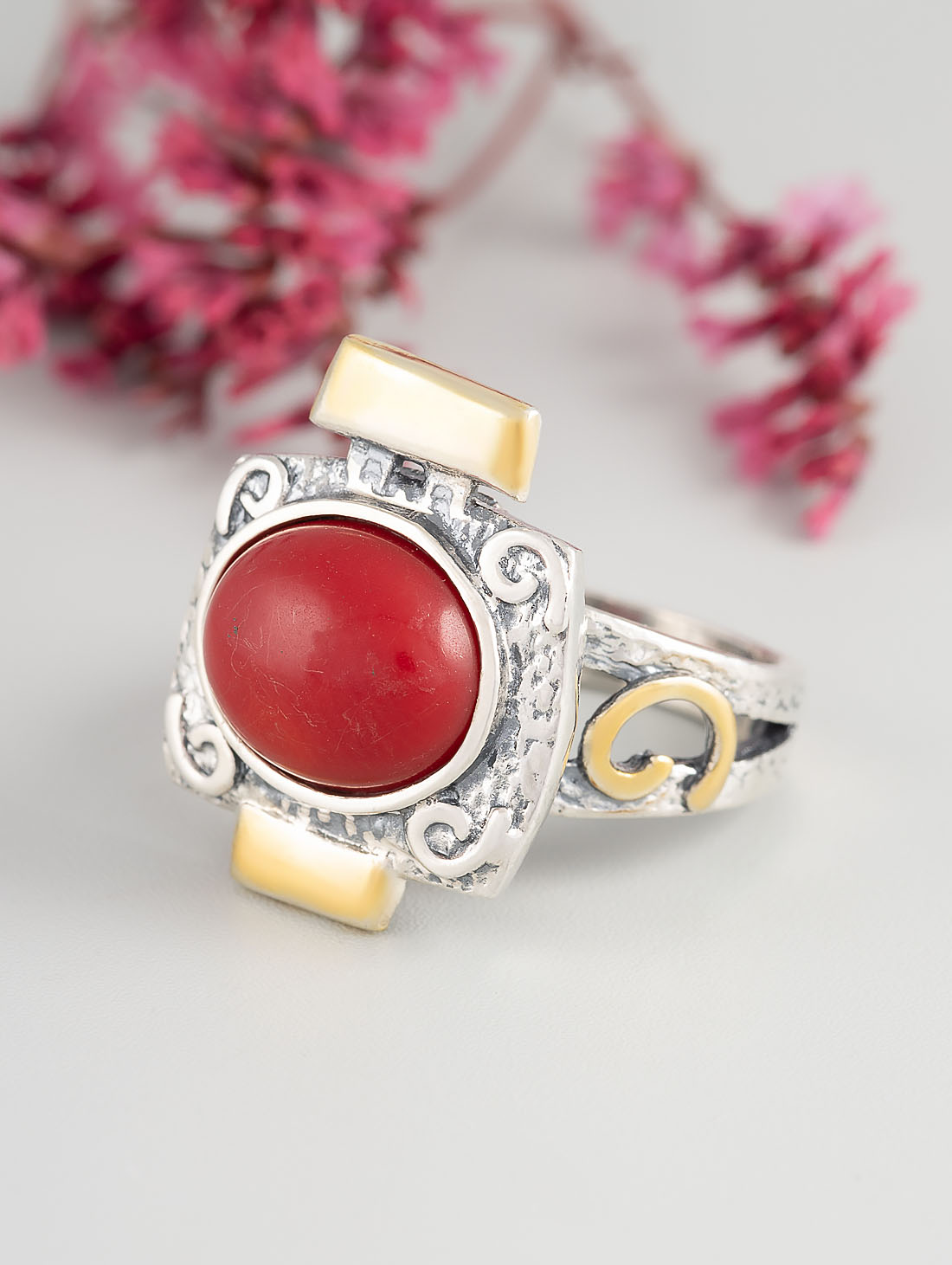Rrr1157z Коралл Кольцо (Ag 925)