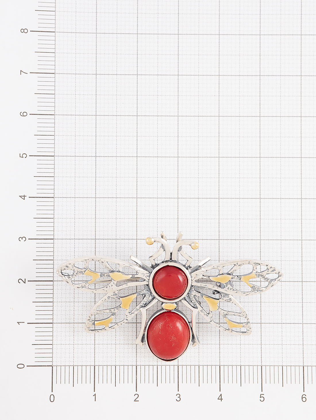 Brr1284z Коралл Брошь (Ag 925)