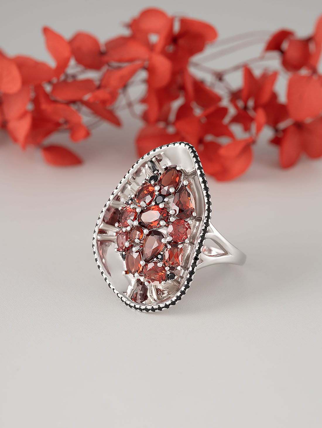 К0422G Гранат Кольцо (Ag 925)