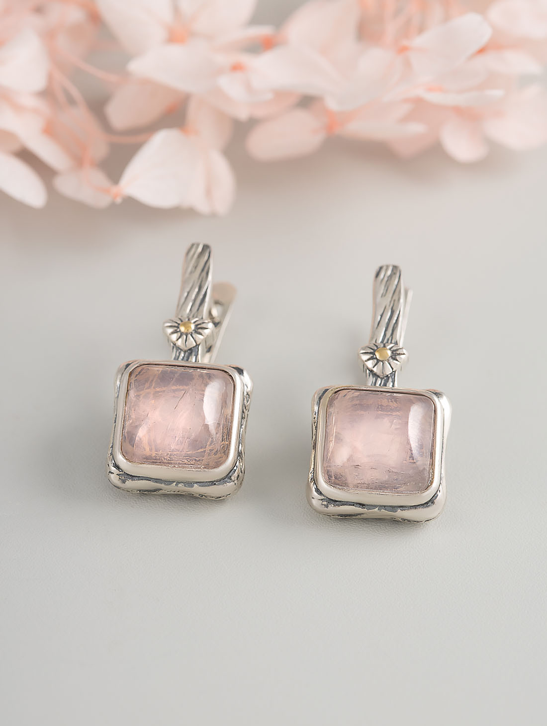 Err1260z Роз.кварц Серьги (Ag 925)