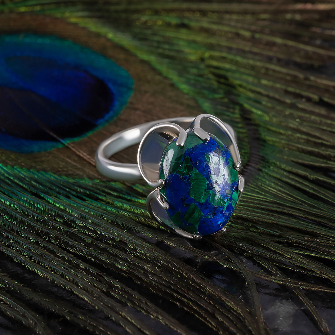 0231R Азурит Кольцо (Ag 925)