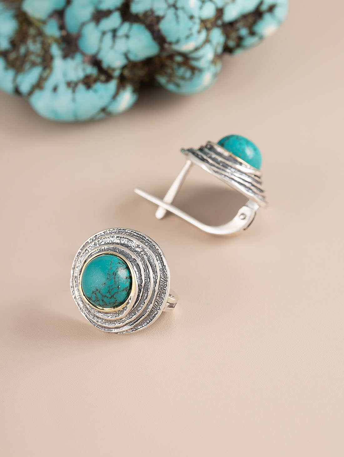 Err1185z Бирюза Серьги (Ag 925)