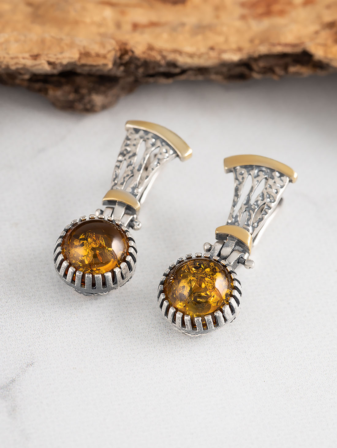 Err1503z Янтарь Серьги (Ag 925)