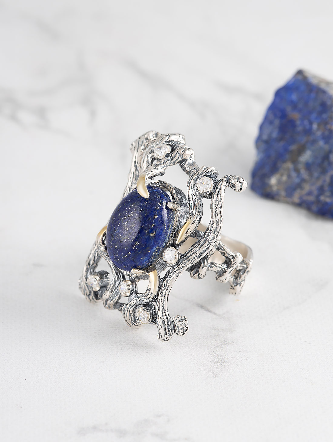 Rrr1103z Лазурит Кольцо (Ag_925)