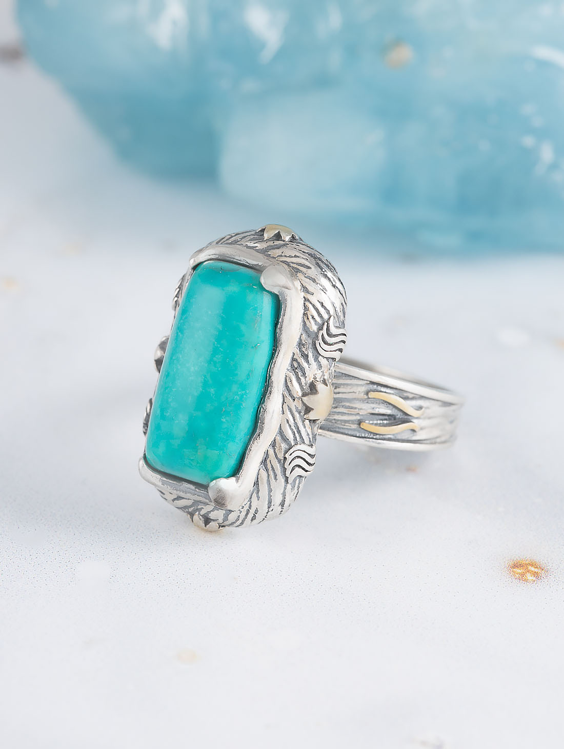 Rrr1350z Бирюза Кольцо (Ag 925)