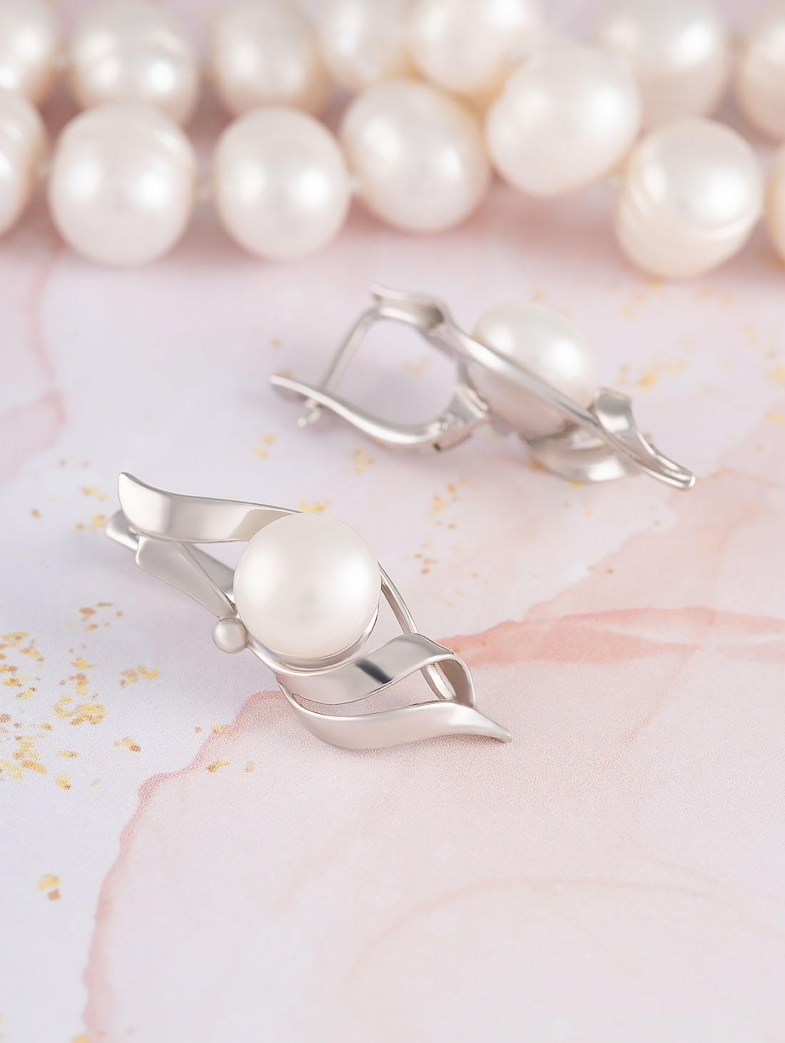 1430R Жемчуг Серьги (Ag 925)