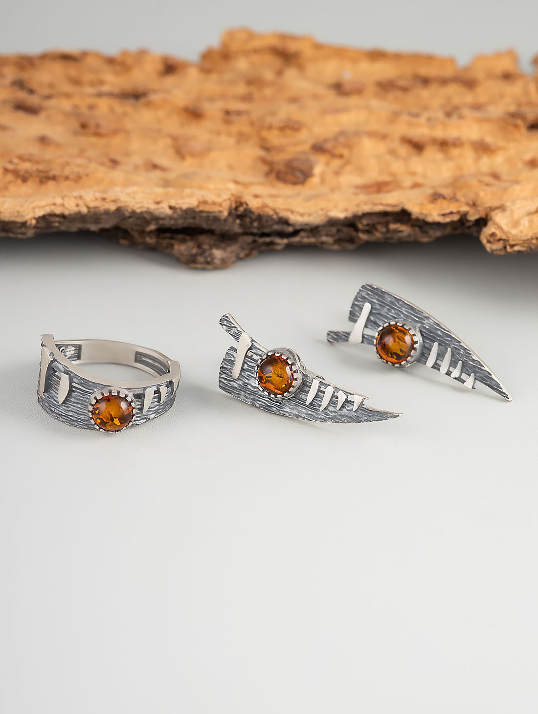 Rrr1498 Янтарь Кольцо (Ag 925)