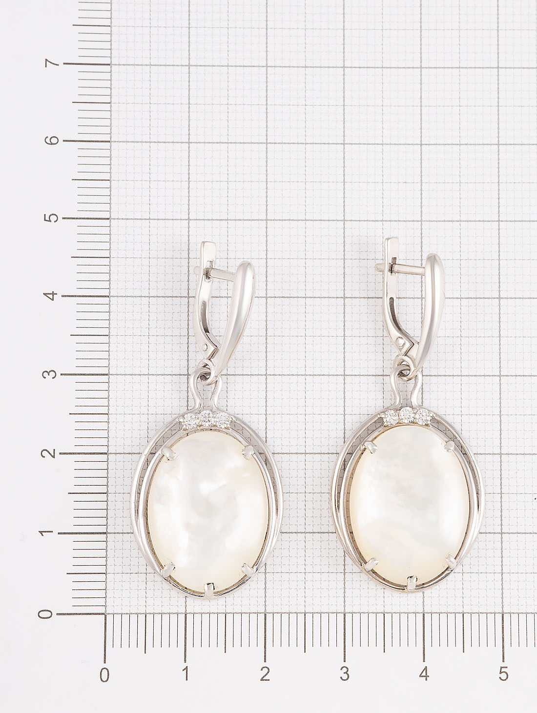 1553R Перламутр Серьги (Ag 925)