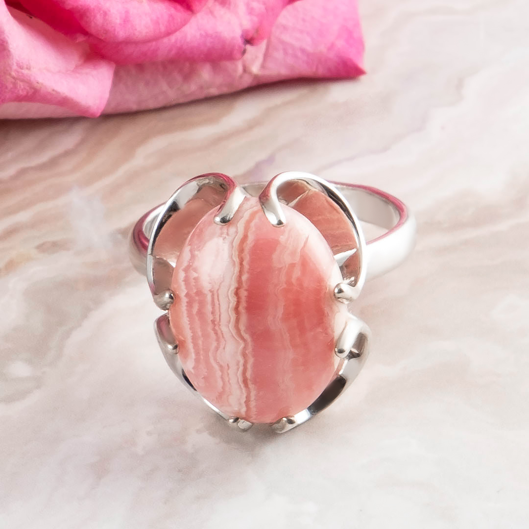 0231R Родохрозит Кольцо (Ag 925)