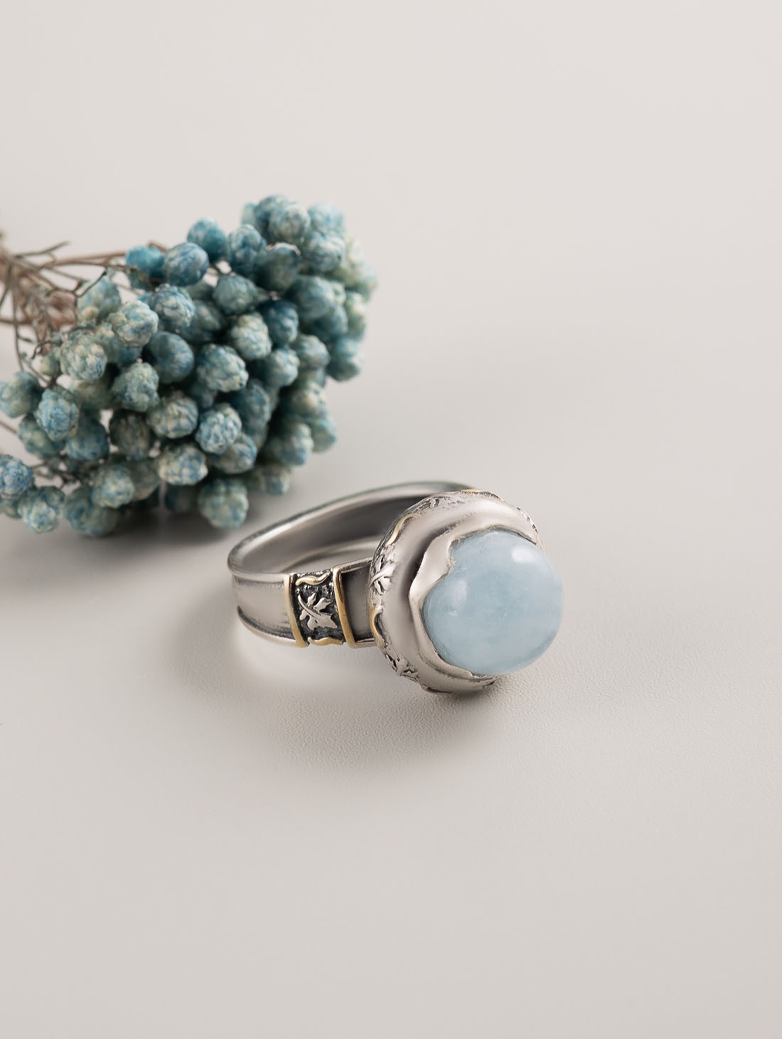 Rrr1346z Аквамарин Кольцо (Ag 925)