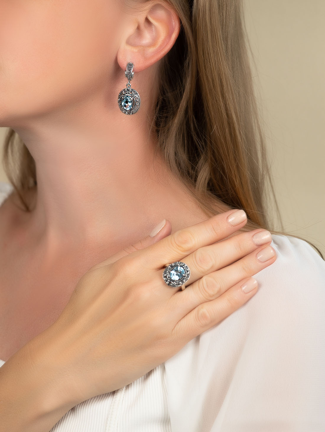 1222 Топаз Серьги (Ag 925)