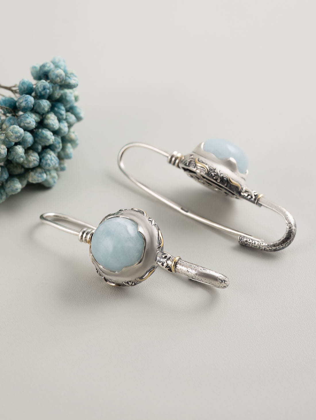 Err1346z Аквамарин Серьги (Ag 925)