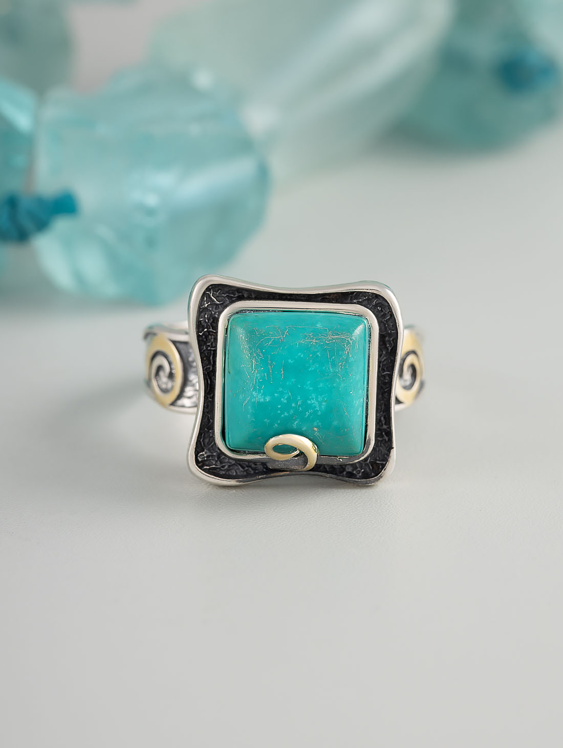 Rrr1331z Бирюза Кольцо (Ag 925)