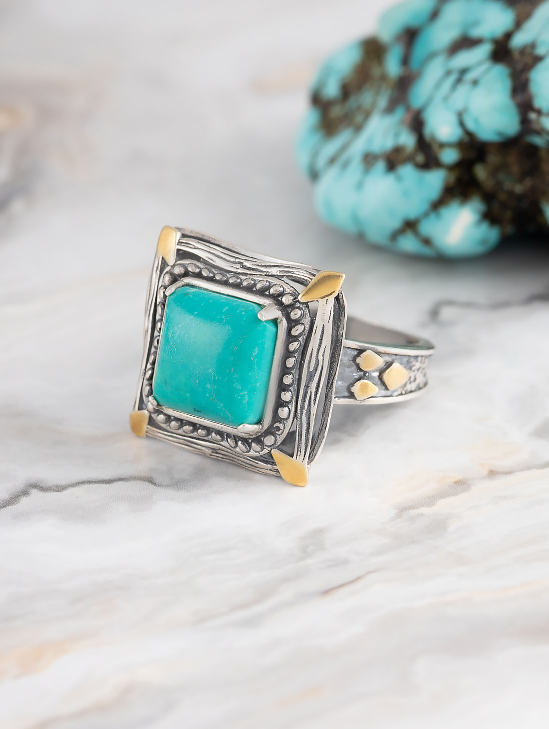 Rrr1340z Бирюза Кольцо (Ag 925)