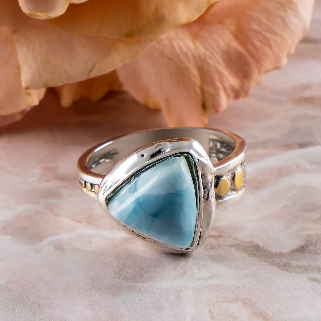 Rrr1268z Ларимар Кольцо (Ag_925)