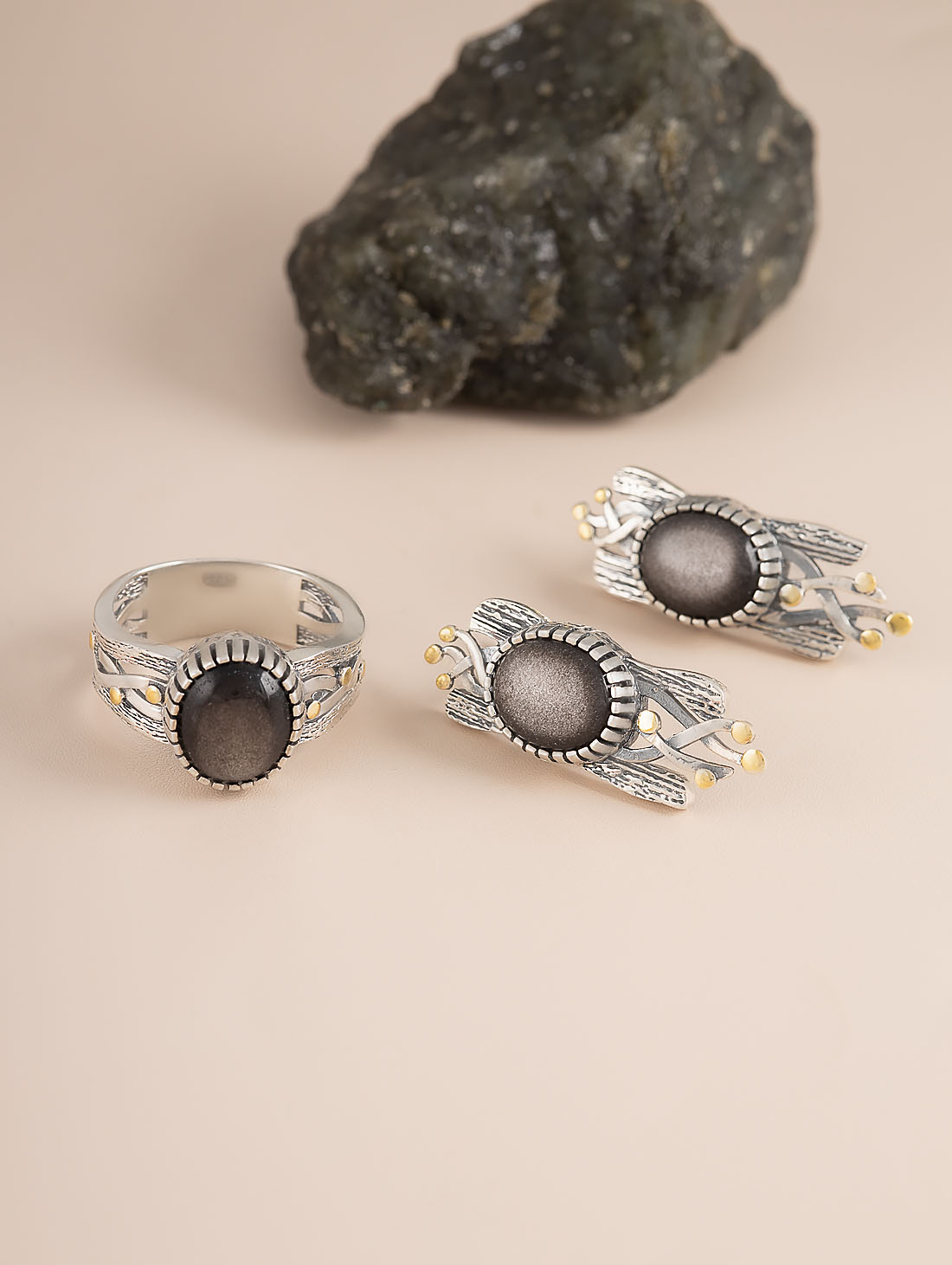 Err1497z Обсидиан Серьги (Ag 925)