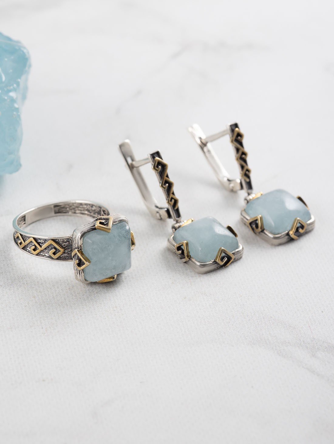 Rrr1286z Аквамарин Кольцо (Ag 925)