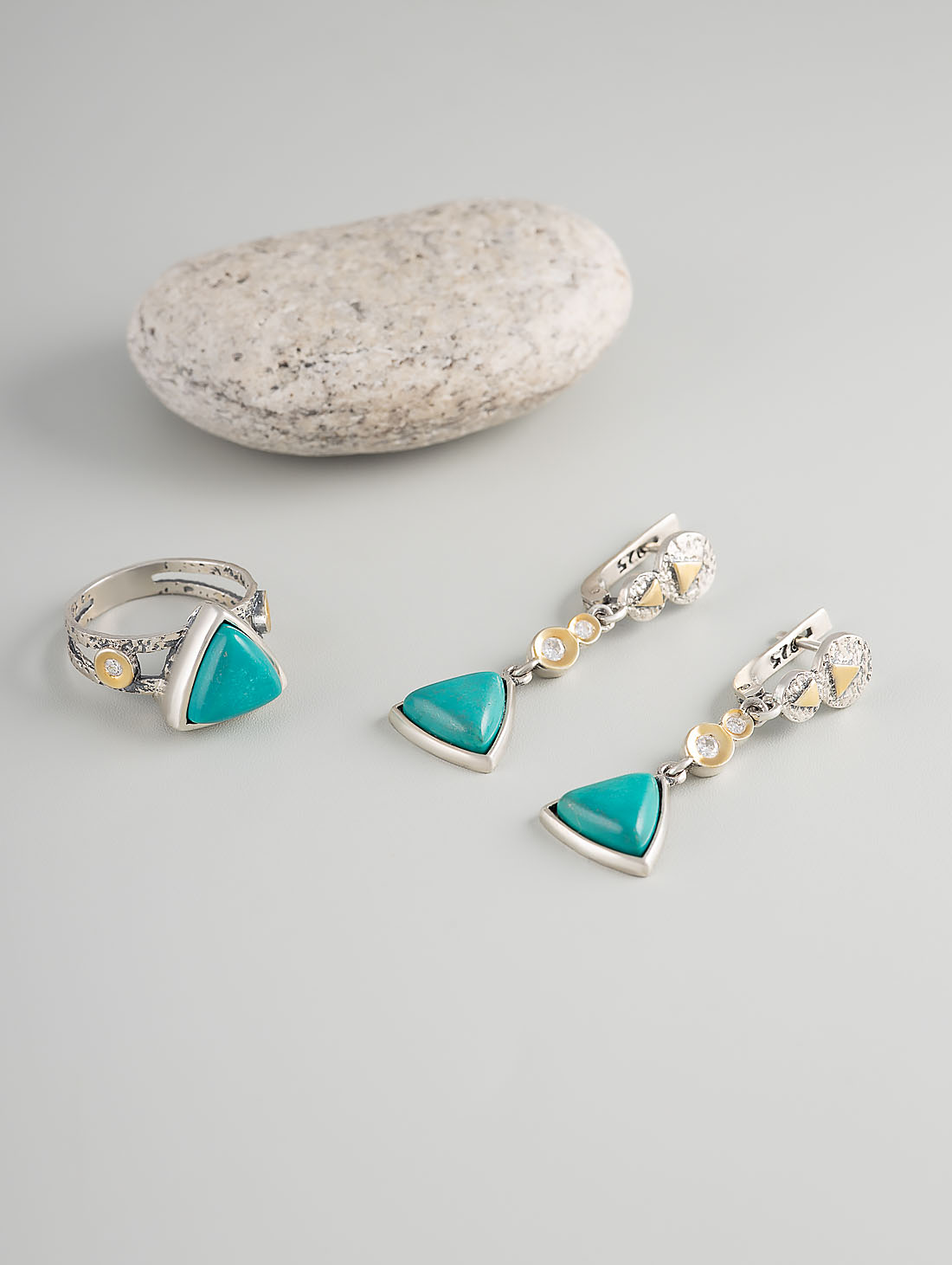 Rrr1254z Бирюза Кольцо (Ag_925)