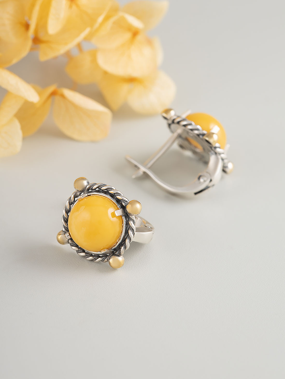 Err1480z Янтарь Серьги (Ag 925)